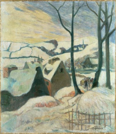 Landsby under snøen av Paul Gauguin