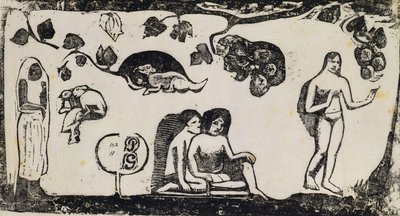 Kvinner, dyr og løvverk; Kvinner, dyr og blader, 1895-1903 av Paul Gauguin