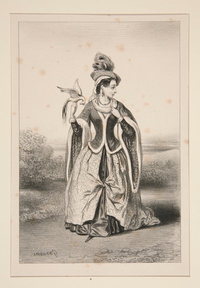 (CHATELAINE MIDDELALDER.) av Paul Gavarni