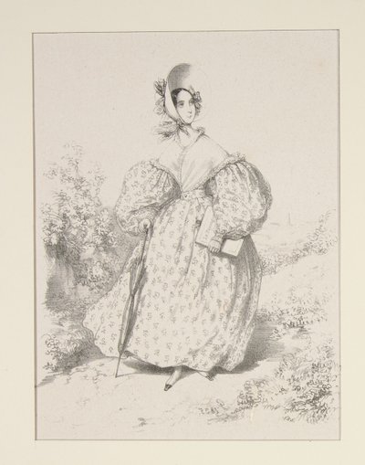 På landet. Huillet 1835. Kjole av jaconas,... av Paul Gavarni