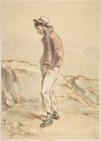 En sjømann som står ved bredden, 1859-60. av Paul Gavarni