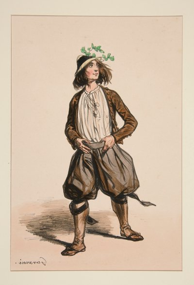 GEIBERT. Stråhatt. av Paul Gavarni