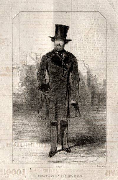 Kostymer d Humann, 1843. av Paul Gavarni