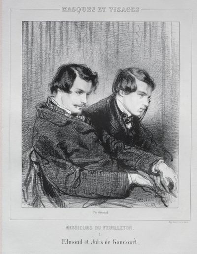 Edmond og Jules de Goncourt, 1853. av Paul Gavarni