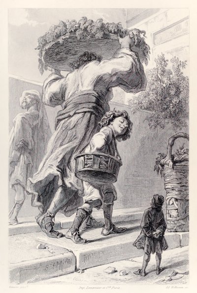 Gulliver og Lord Rudrud, fra den franske utgaven av Gullivers reiser av Jonathan Swift av Paul Gavarni