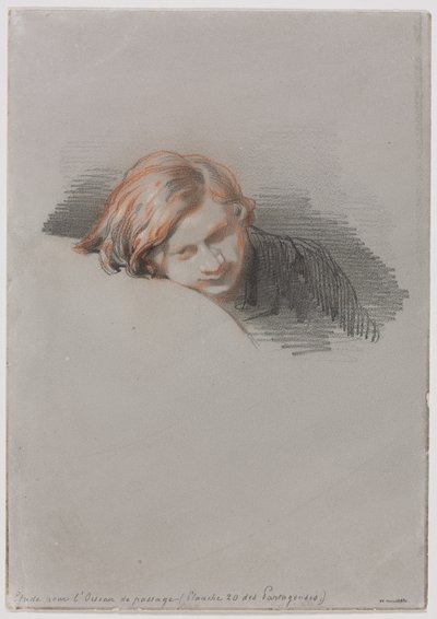 Leder for en ung mann-studie for LOiseau de passage, 1853. av Paul Gavarni