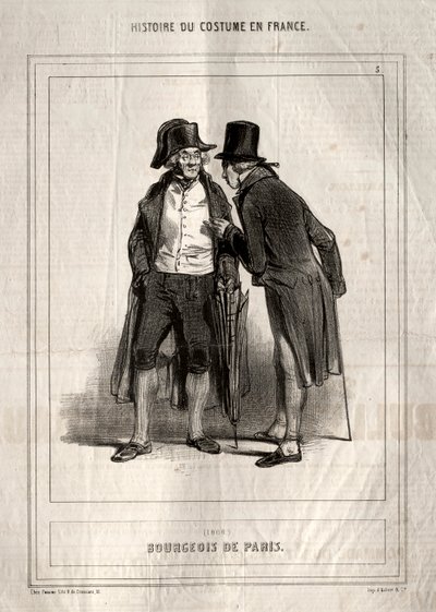 Historie om kostyme i Frankrike: Bourgeois of Paris av Paul Gavarni