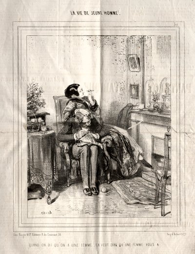 Livet til en ung mann, 1842. av Paul Gavarni