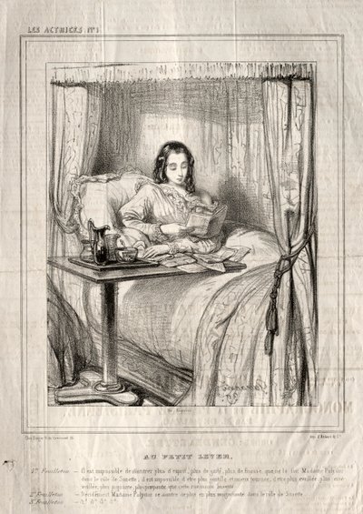 Skuespillerinnene: Ved den lille soloppgangen..., 1843. av Paul Gavarni