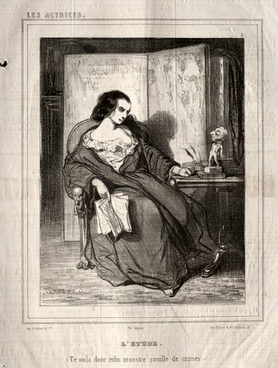 Skuespillerinnene: Studien, 1843. av Paul Gavarni