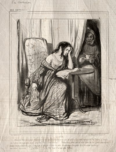 Skuespillerinnene: rollen, 1843. av Paul Gavarni