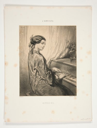 Kvinnelige artister/ elskerinne W.G av Paul Gavarni