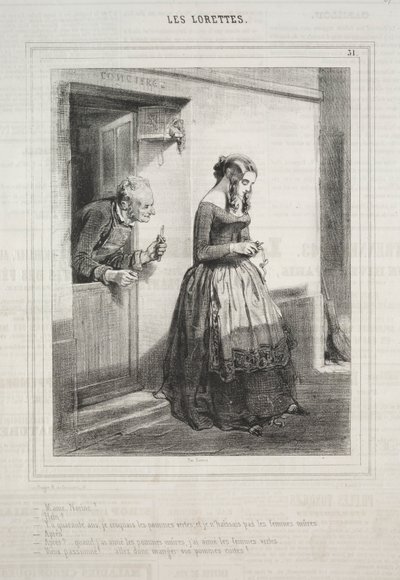 The Lorettes, 1842. av Paul Gavarni