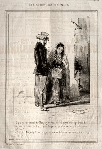 Studentene i Paris, 1842. av Paul Gavarni