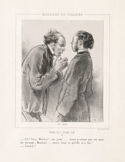 Masker og ansikter: Her, der, 1850-tallet. av Paul Gavarni
