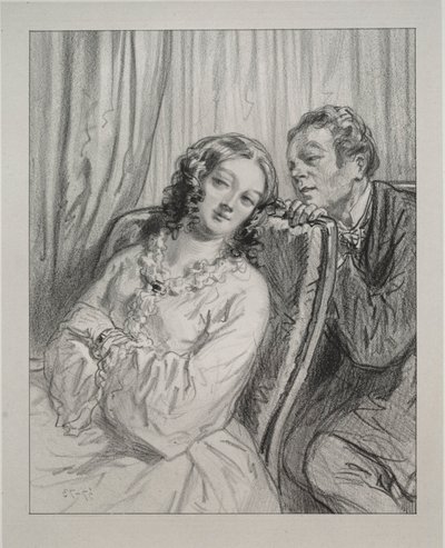 Masker og ansikter: Her og der: Mame Beauminet, Deres majestet..., 1857-58. av Paul Gavarni