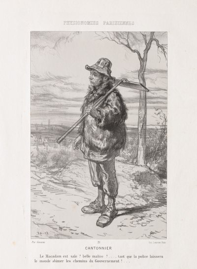 Parsisk fysiognomi: Street Sweeper . av Paul Gavarni
