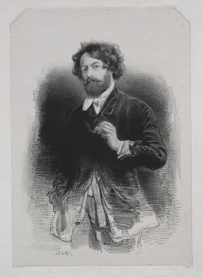 Selvportrett, 1842. av Paul Gavarni