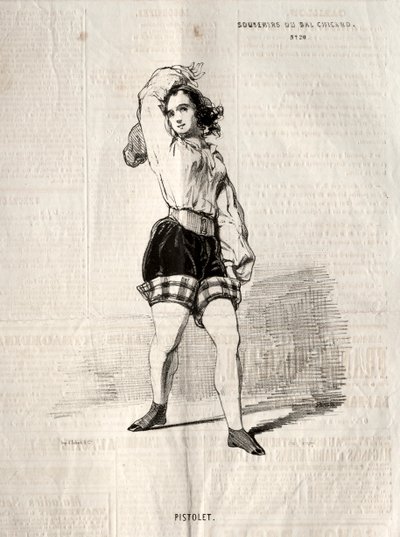 Minner om Bal Chicard: Pistol, 1843. av Paul Gavarni