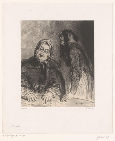 Spåkone med kort Tireuse de cartes Minner om artister (serietittel) Souvenirs d'artistes (serietittel) av Paul Gavarni