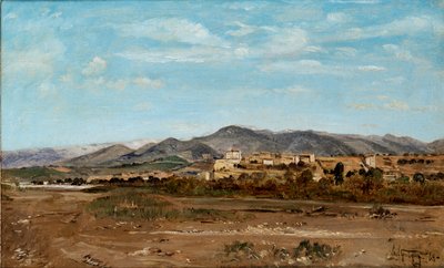 Landsbyen Lauris, i Vaucluse ved bredden av elven Durance, 1868 av Paul Guigou