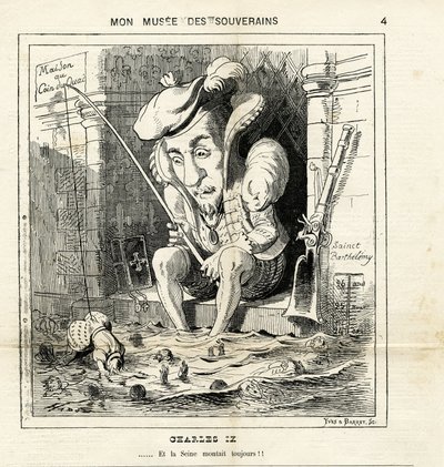 karikatur av Charles IX i Le Charivari av Paul Hadol