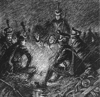 Både franskmenn og allierte bivuakkerte i gjørme og vann, 1902 av Paul Hardy