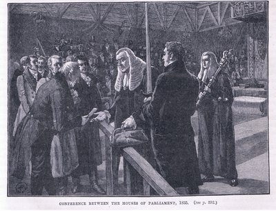 Konferanse mellom Houses of Parliament AD 1835 av Paul Hardy