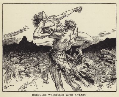 Hercules bryter med Antaeus av Paul Hardy