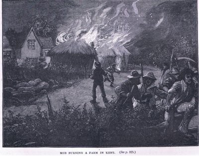 Mob brenner en gård i Kent i 1830 av Paul Hardy