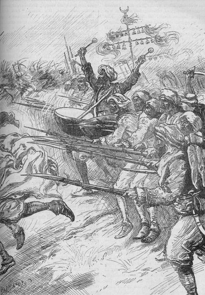 Janitsjarene skyndte seg til angrepet i full fart og med faste bajonetter, 1902 av Paul Hardy