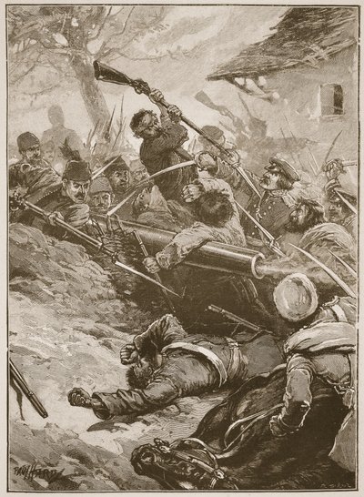 "Så fulgte et hodelangt rush", illustrasjon fra "Battles of the Nineteenth Century" av Archibald Forbes, GA Henty og major Arthur Griffiths av Paul Hardy