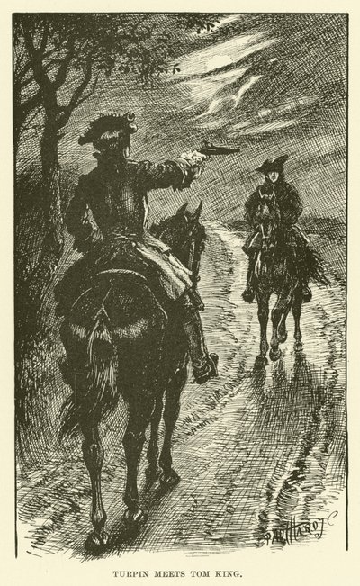 Turpin møter Tom King (gravering) av Paul Hardy