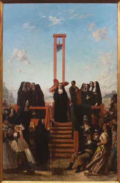 Giljotin. Karmelittene i Compiègne, første halvdel av 1800-tallet. av Paul Delaroche