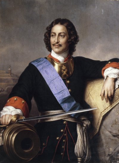 Portrett av keiser Peter I den store 1672-1725 av Paul Delaroche