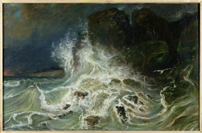 Breakers off Granville Point in the Channel, 1853 av Paul Huet