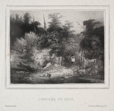 Landskap: Entrance of a Forest av Paul Huet