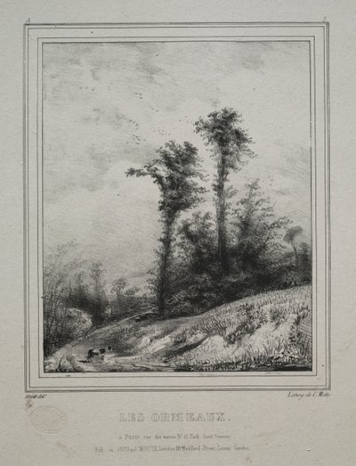 Landskap: Young Elm Trees, 1829. av Paul Huet