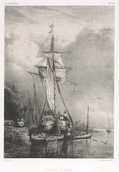 Souvenirs d Artistes nr. 78: Six Marines: Surroundings of Rouen, 1832. av Paul Huet