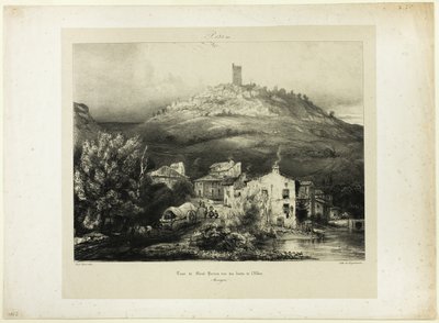 Tårnet i Mont-Perrou, sett fra bredden av Allier (Auvergne) av Paul Huet