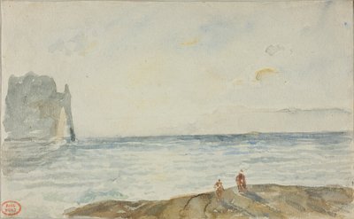 Utsikt ved Etretat av Paul Huet