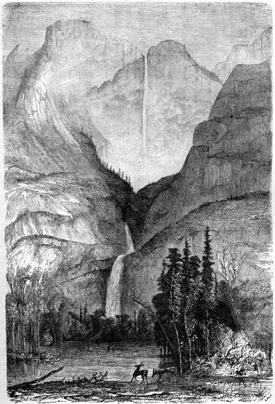 Yosemite Falls, California, 1800-tallet. av Paul Huet