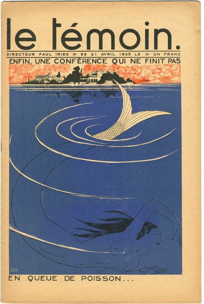 Omslag for magasinet The Temoin, Satirical in Colours, 21. april 1935 (litografi) av Paul Iribe