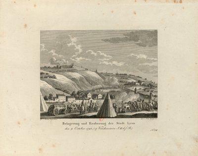 Beleiring og inntak av byen Lyon: 9. oktober 1793, 1816-1818. av Paul Jacob Laminit