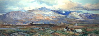 Paestum (akvarell og kroppsfarge på papir) av Paul Jacob Naftel