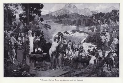 Fest til ære for Bacchus og Ariadne (gravering) av Paul Jean Gervais
