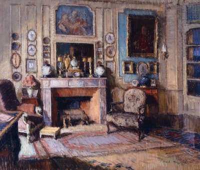Et interiør i en salong (pastell) av Paul Jean Hugues