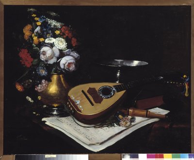 Stilleben med mandolin Maleri av Paul Joret (1800-tallet) 1800-tallet Obligatorisk omtale: Samlingsstiftelsen mv de Provence, Marseille av Paul Joret