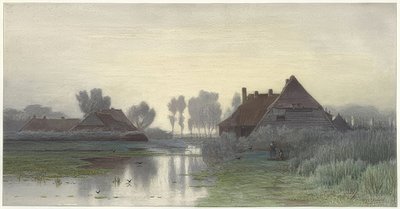 Våningshus i morgentåken. 1838-1903 av Paul Joseph Constantin Gabriel