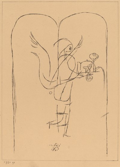 Et geni serverer en liten frokost av Paul Klee